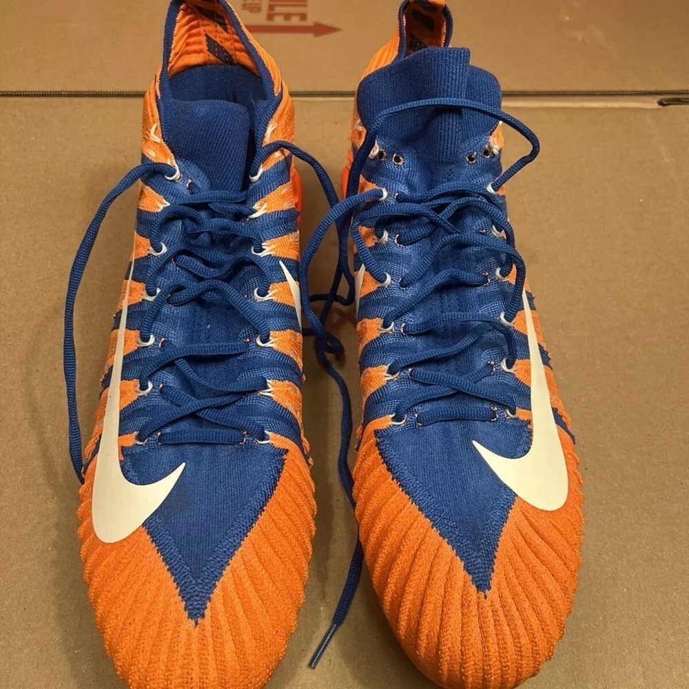 Nike Alpha Menace Elite Football Cleats 877141-418 – Orange/Blue – Men’s Size 15 - Picture 2 of 5